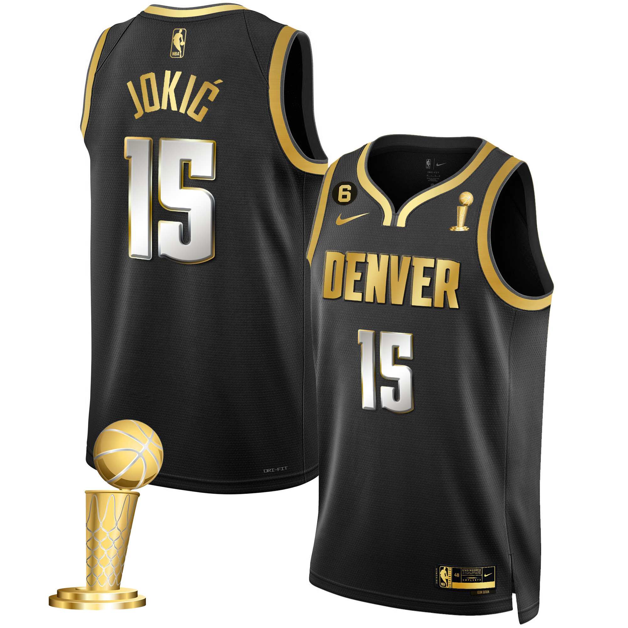 Nikola Jokic Men's Denver Nuggets 2023 Champions Collection Black Limited Jersey - All Stitched