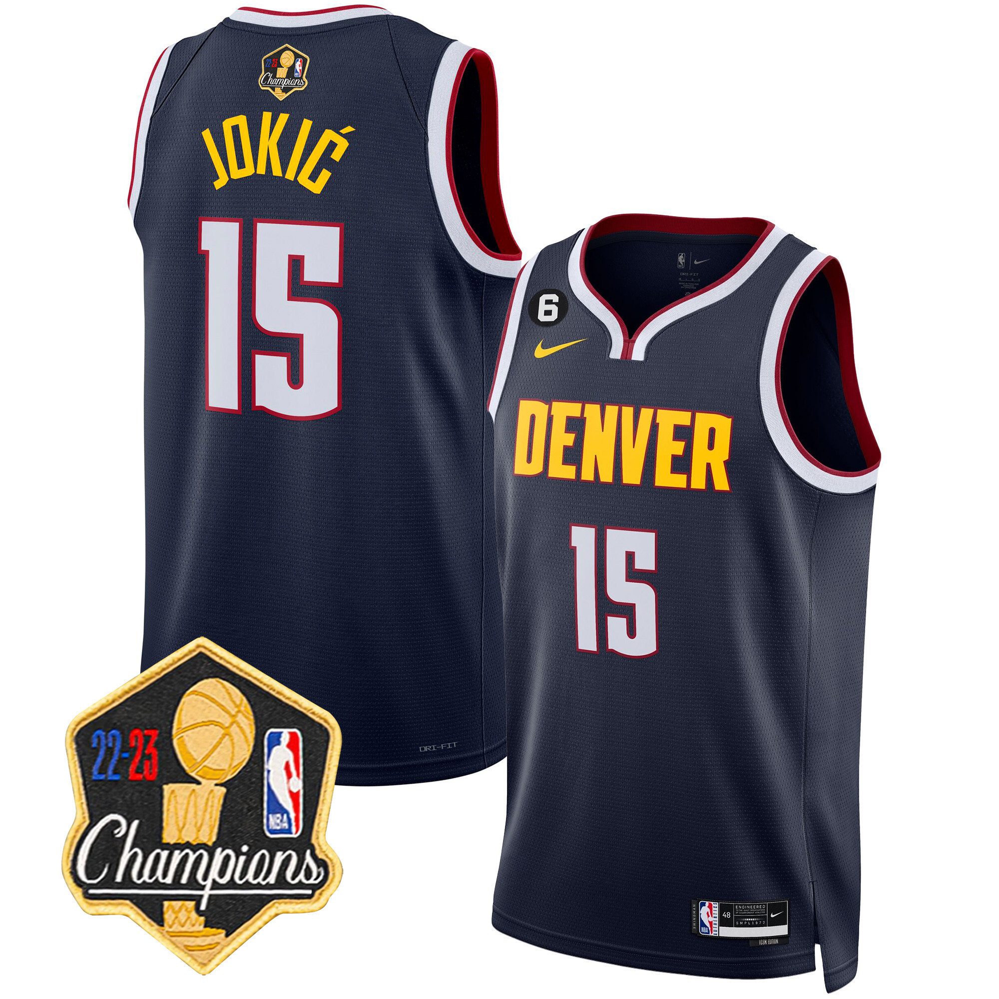 Nikola Jokic Men's Denver Nuggets 2023 Champions Limited Patch Icon Jersey - All Stitched