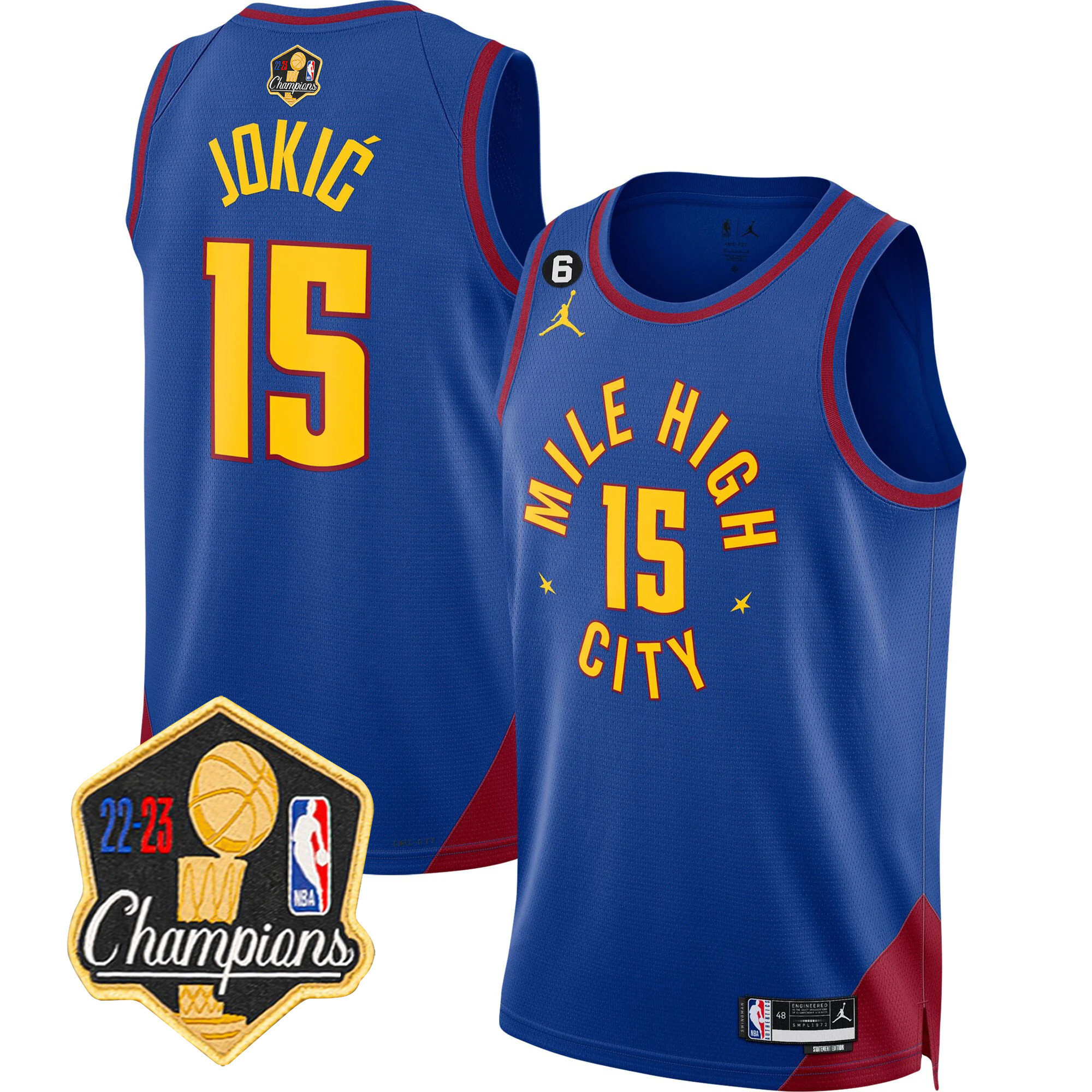 Nikola Jokic Men's Denver Nuggets 2023 Champions Limited Patch Statement Jersey - All Stitched