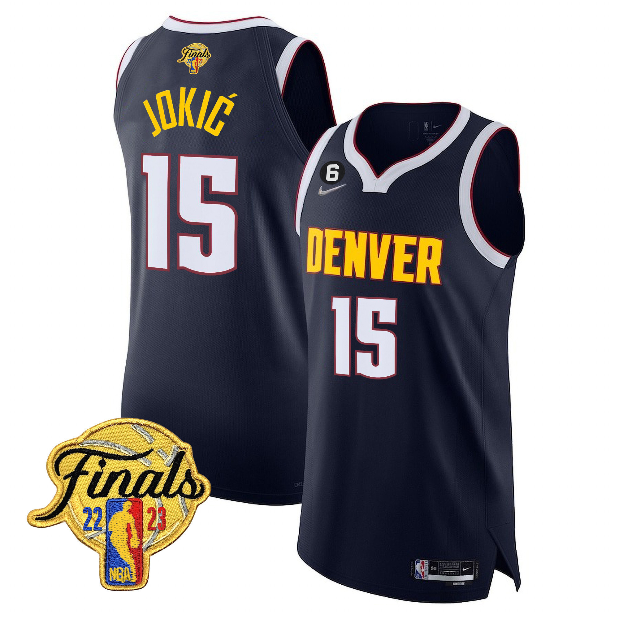 Nikola Jokic Men's Denver Nuggets 2023 Finals Patch Collection V2 Diamond Jersey - All Stitched