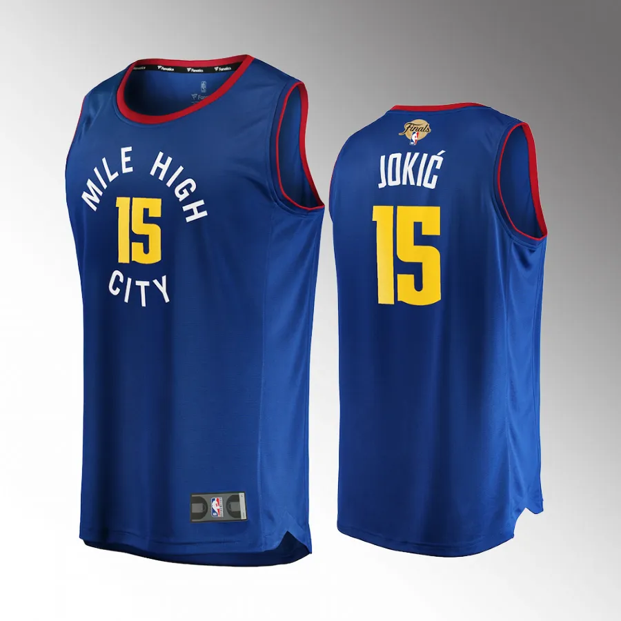 Nikola Jokic Nuggets #15 Blue Jersey Fast Break 2023 NBA Finals Fast Break Player