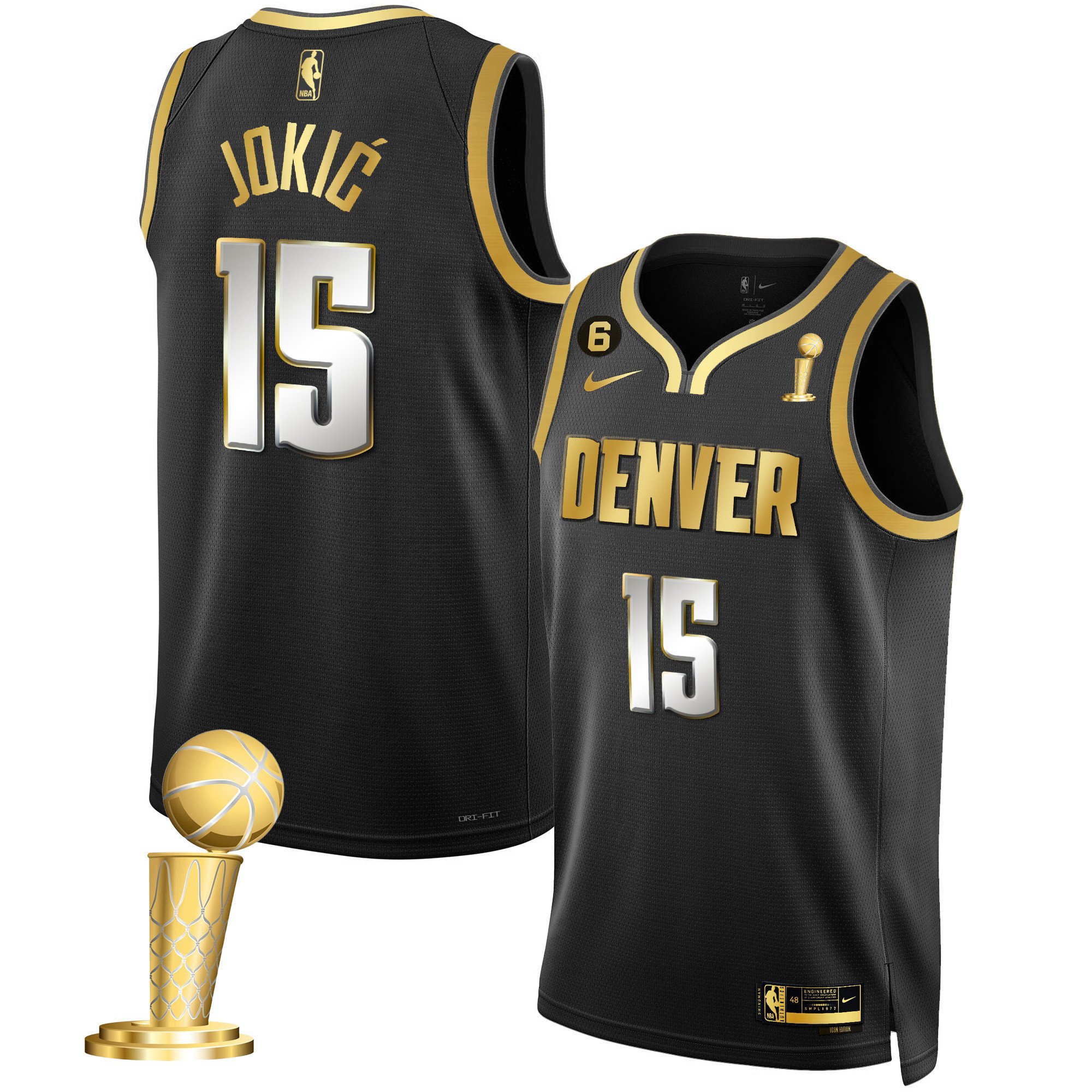 Nikola Jokic Youth's Denver Nuggets 2023 Champions Collection Black Limited Jersey - All Stitched