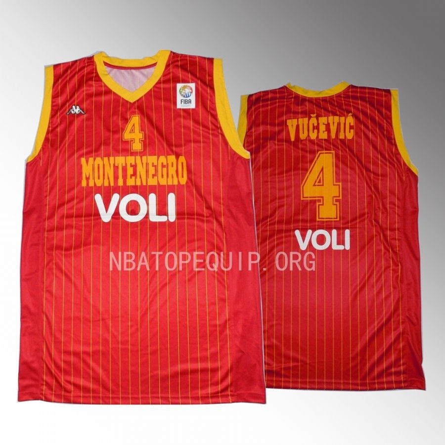 Nikola Vucevic Montenegro FIBA World Cup Red Jersey #4
