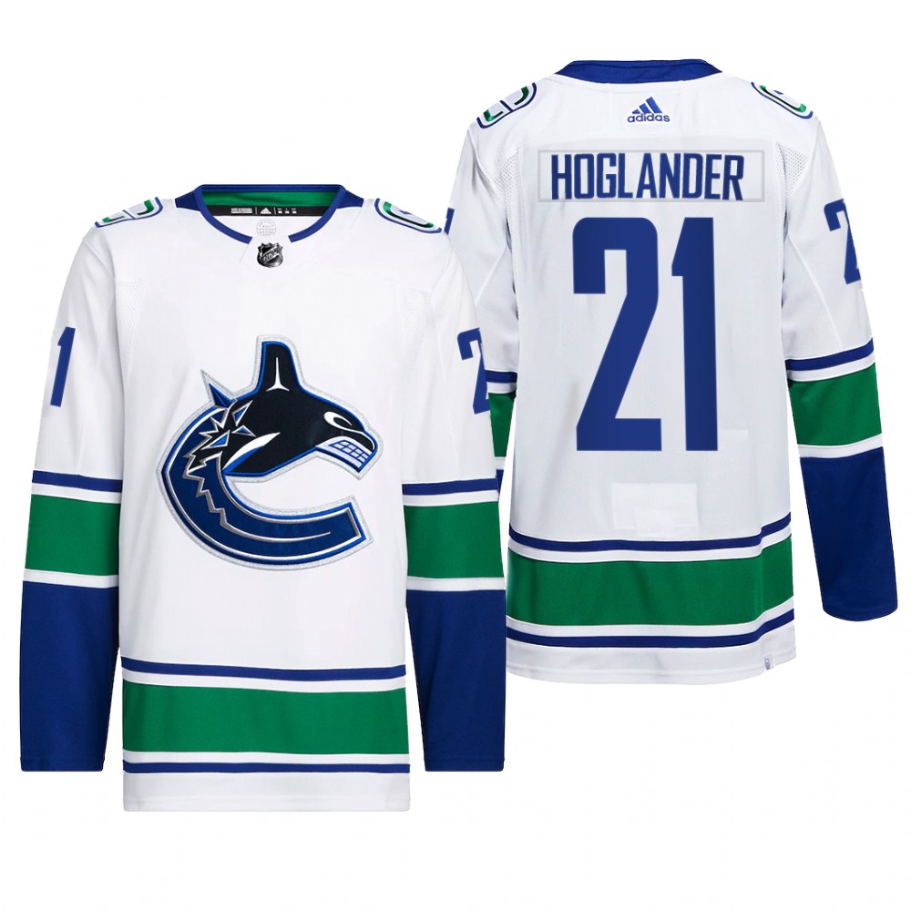 Nils Hoglander Vancouver Canucks Away Jersey 2022 White #21 Primegreen Pro Uniform