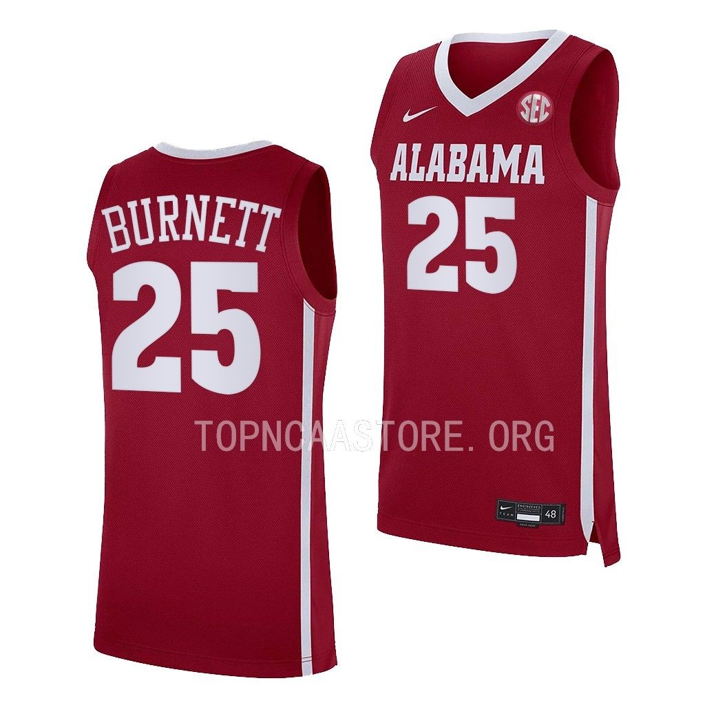 Nimari Burnett Alabama Crimson Tide #25 Crimson College Jersey