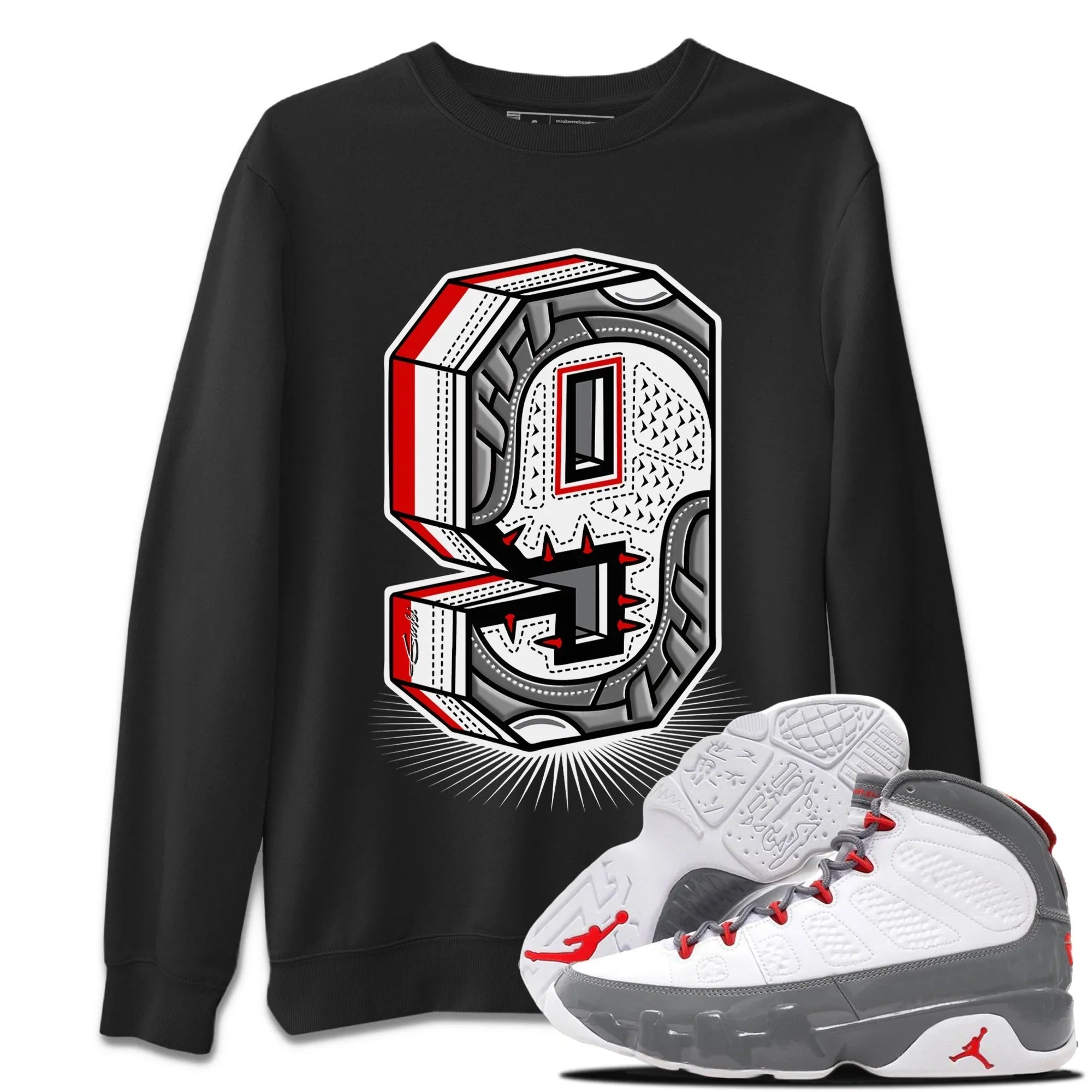 Nine Statue Unisex Sweater – Air Jordan 9 Fire Red, Sneakers Matching Sweater