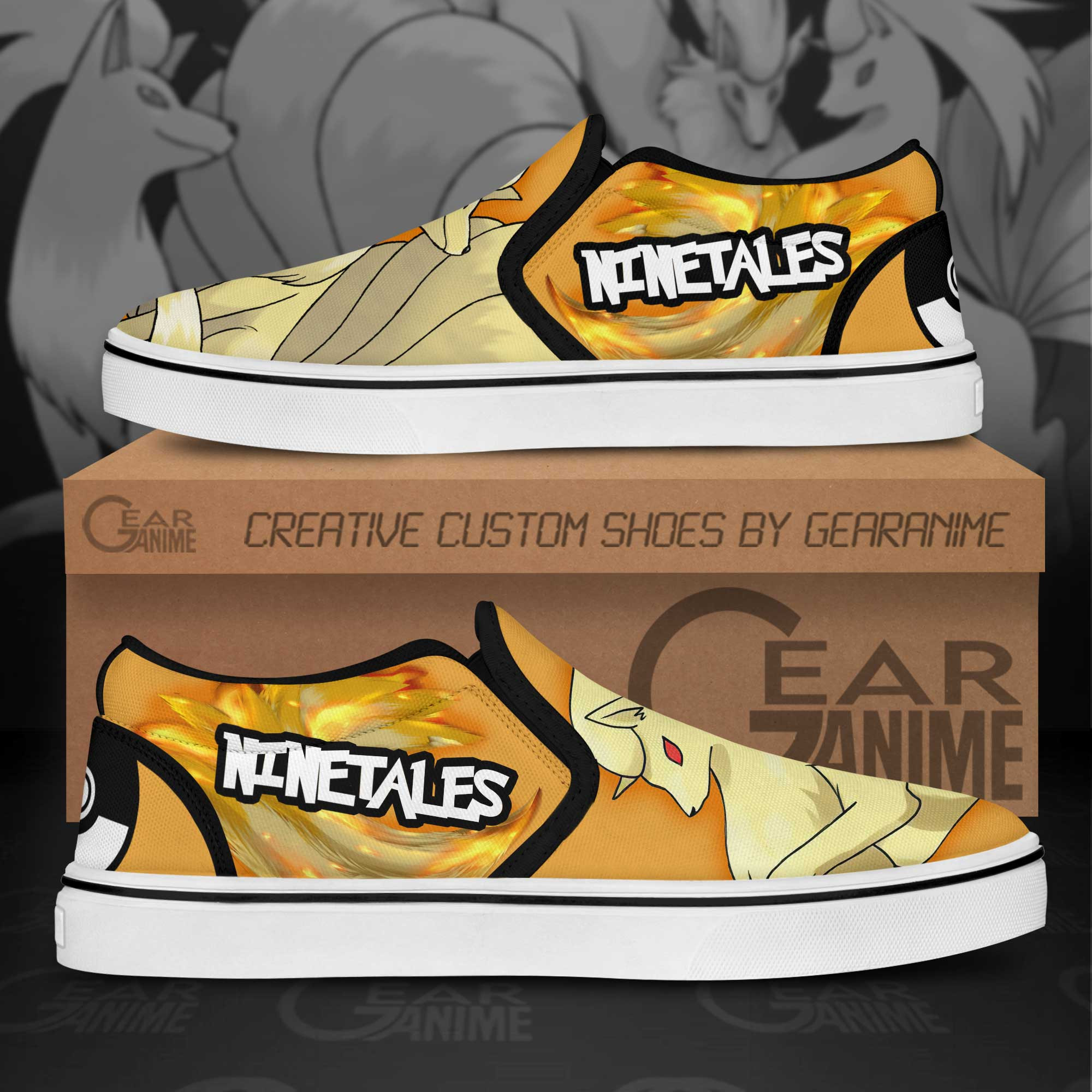 Ninetales Slip-On Shoes Canvas Pokemon Custom Anime Shoes