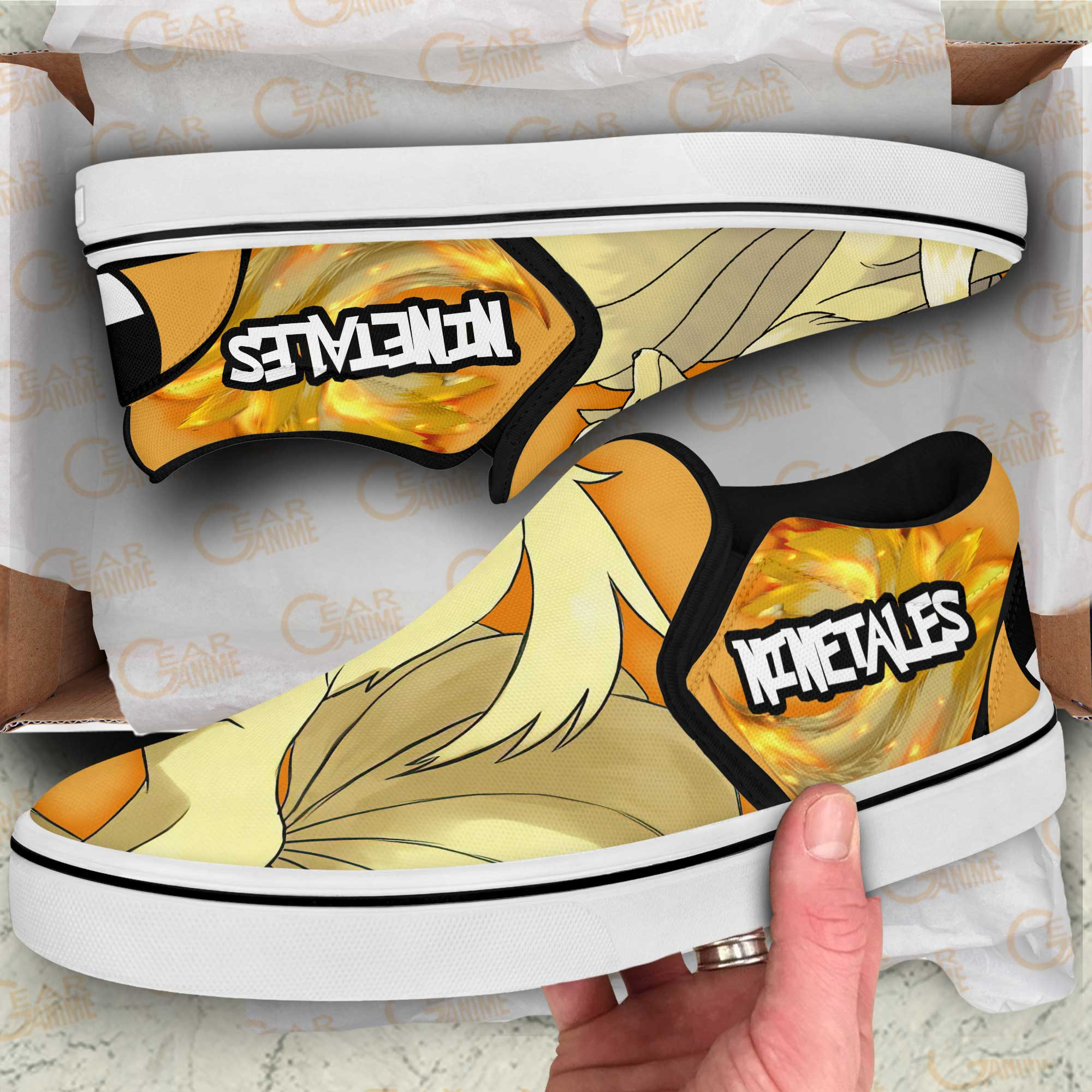Ninetales Slip-On Shoes Canvas Pokemon Custom Anime Shoes