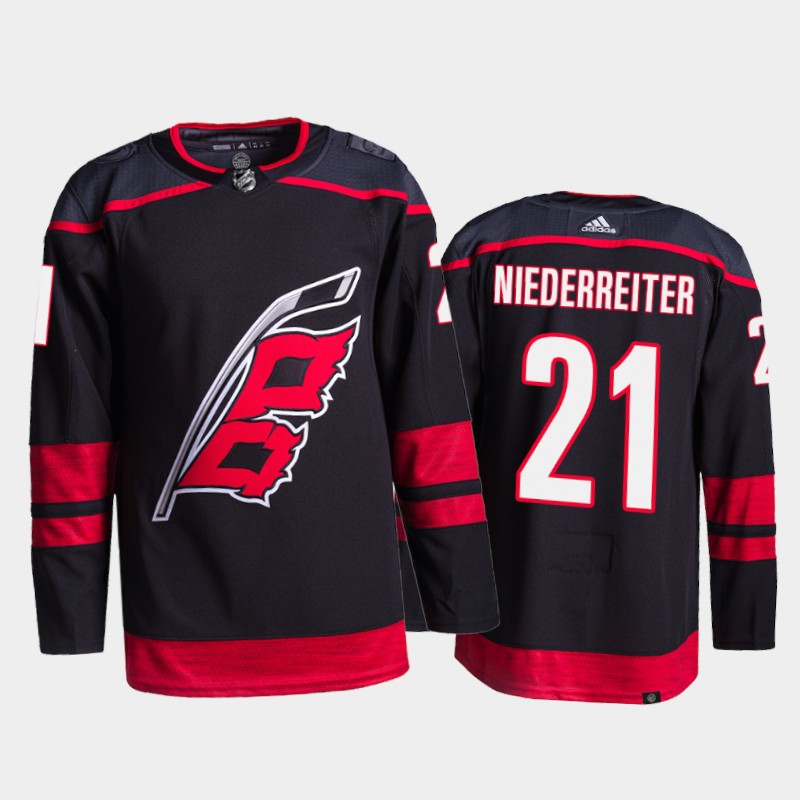 Nino Niederreiter Carolina Hurricanes Primegreen Pro Jersey 2021-22 Black #21 Alternate Uniform