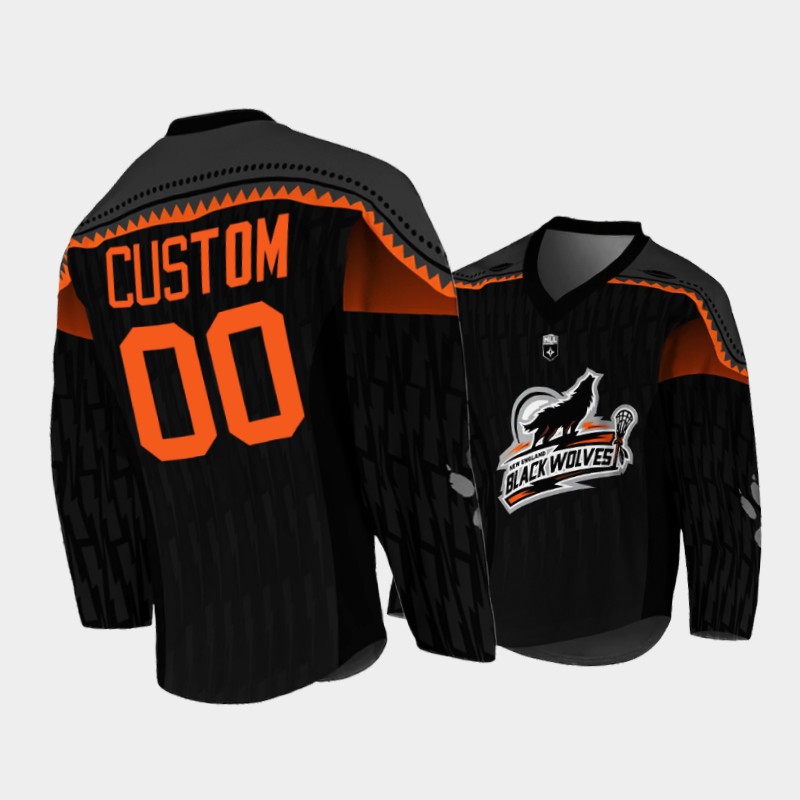 NLL New England Black Wolves 2022 Black Custom Jersey