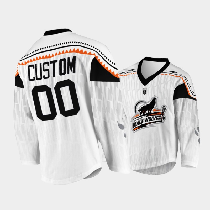 NLL New England Black Wolves 2022 White Custom Jersey