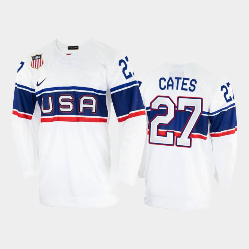 Noah Cates USA White Jersey 2022 Winter Olympics