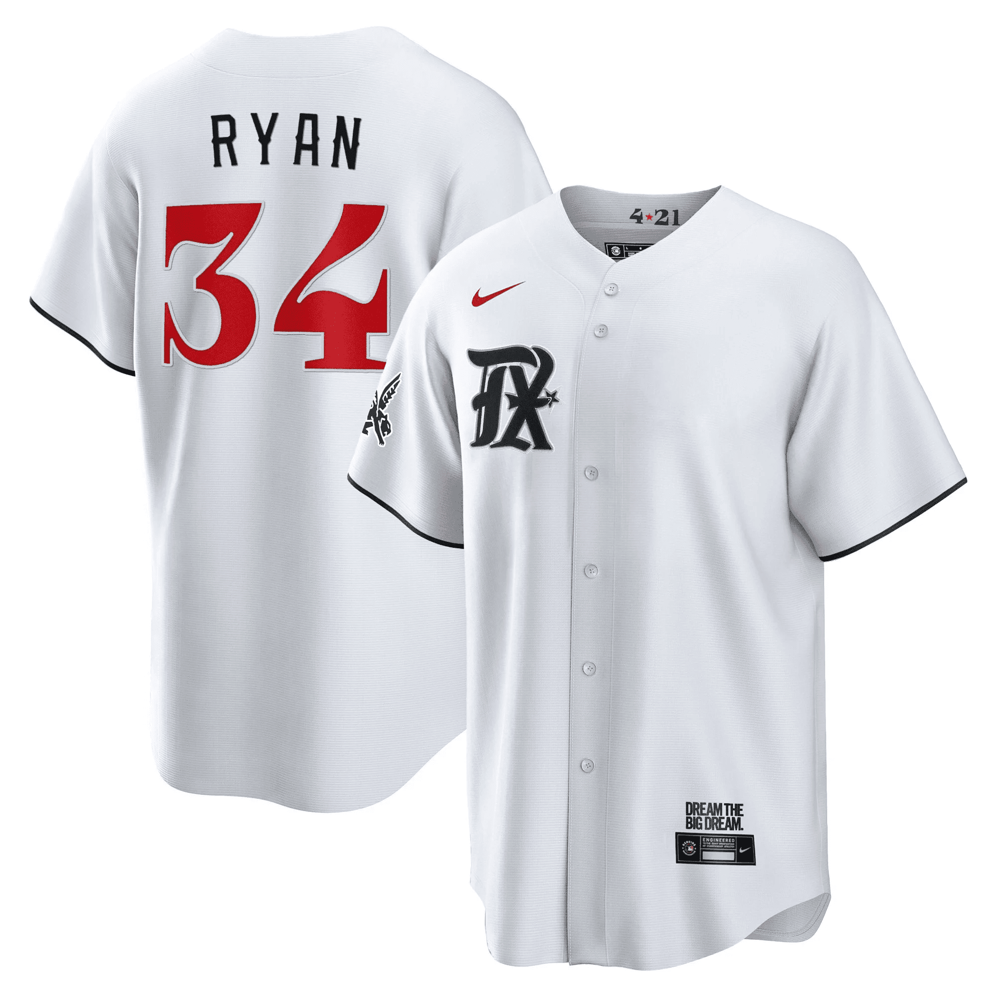 Nolan Ryan Men's Texas Rangers 2023 City Connect Collection V2 Cool White Jersey - All Stitched