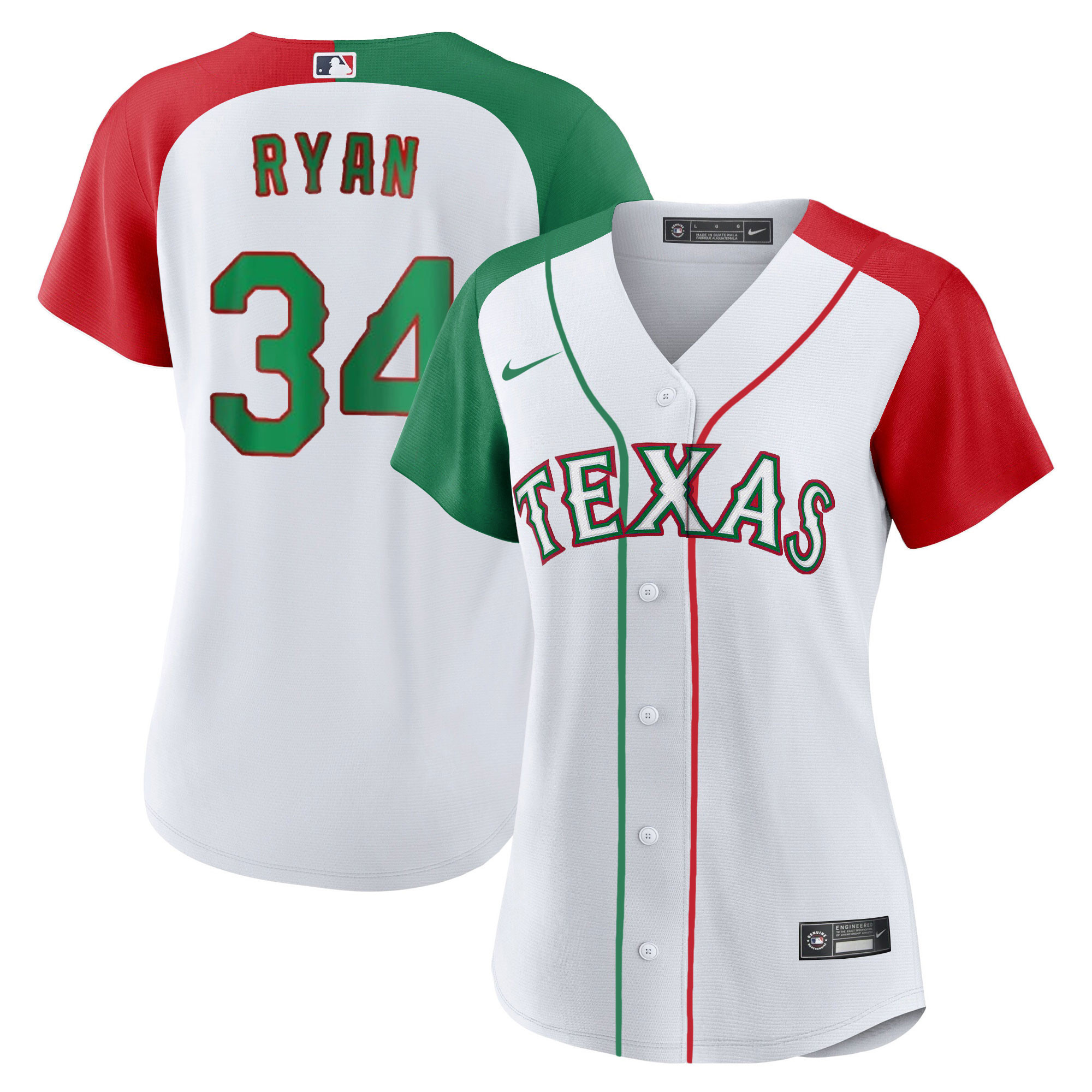 Nolan Ryan Women's Texas Rangers Mexican Alternate Jersey - All Stitched