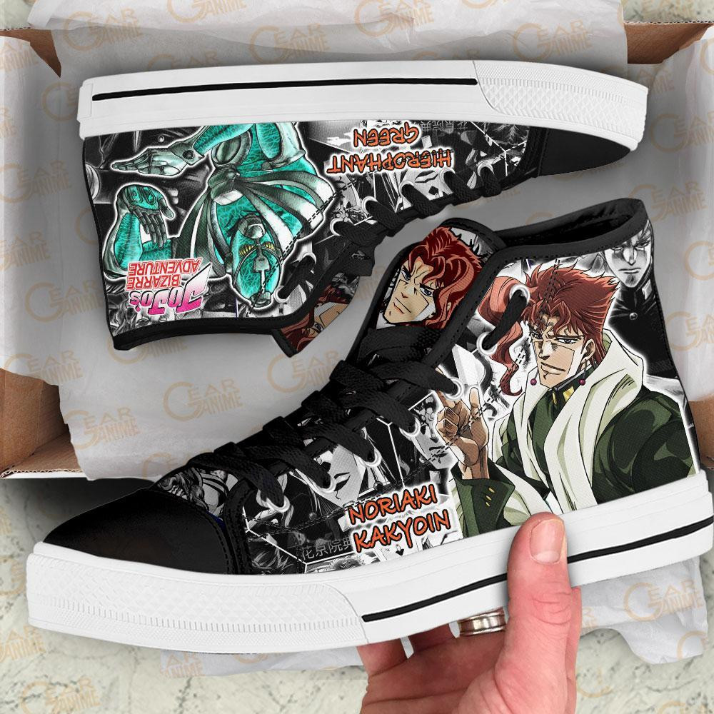 Noriaki Kakyoin High Top Shoes Custom Manga Anime Jojo’s Birraze Adventure Sneakers