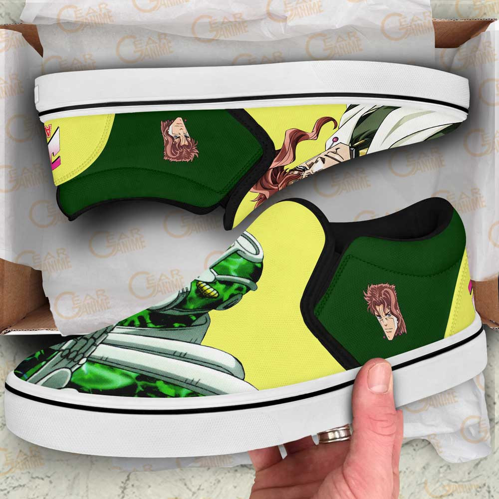 Noriaki Kakyoin Slip-On Shoes Canvas Custom Anime JoJo’s Bizarre Adventure Shoes