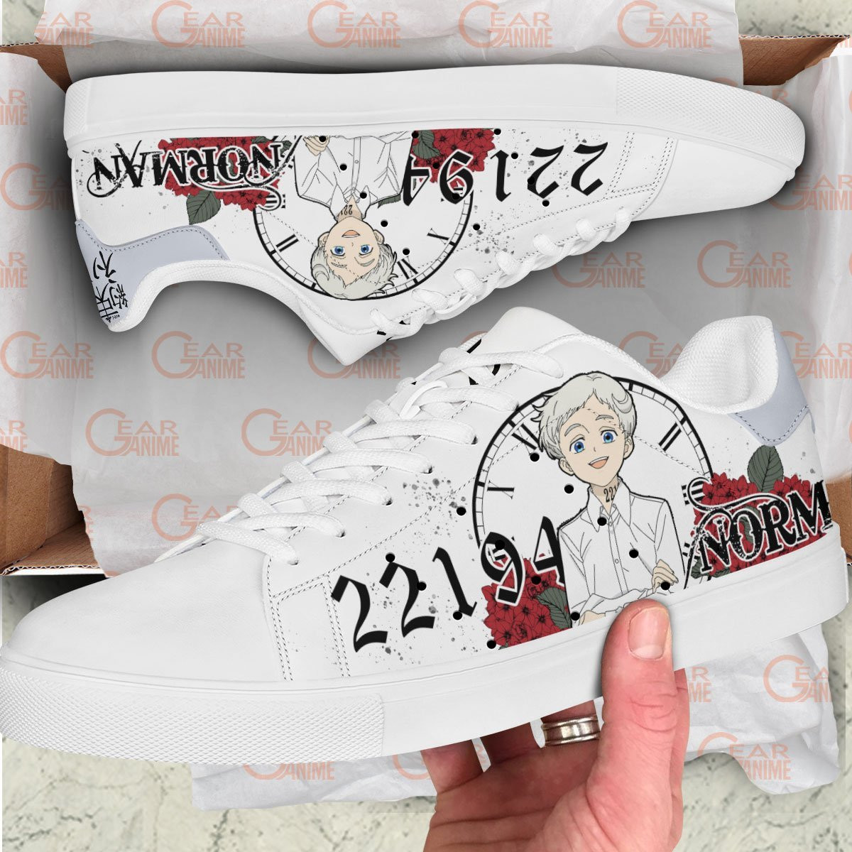 Norman 22194 Skate Sneakers Custom The Promised Neverland Anime Shoes