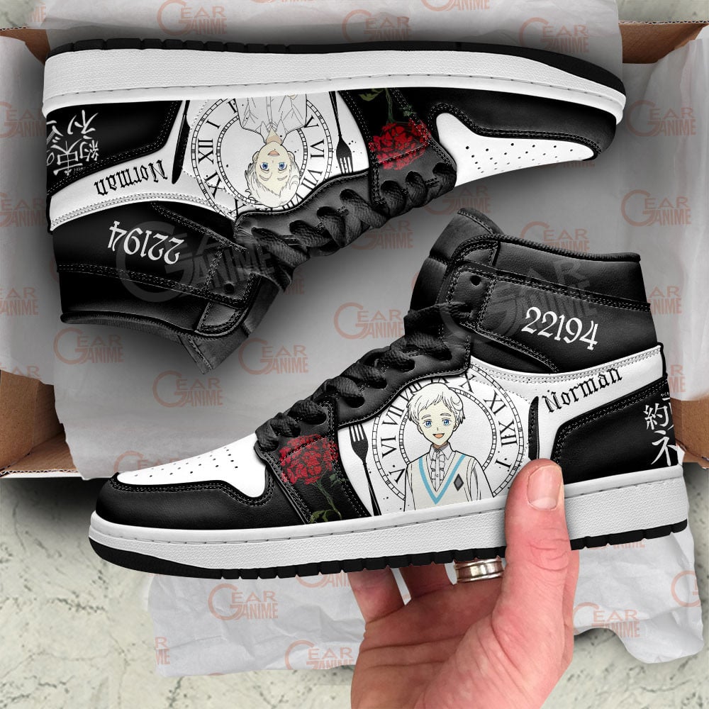 Norman JD1s Sneakers The Promised Neverland Anime Shoes, Air Jordan Hightop