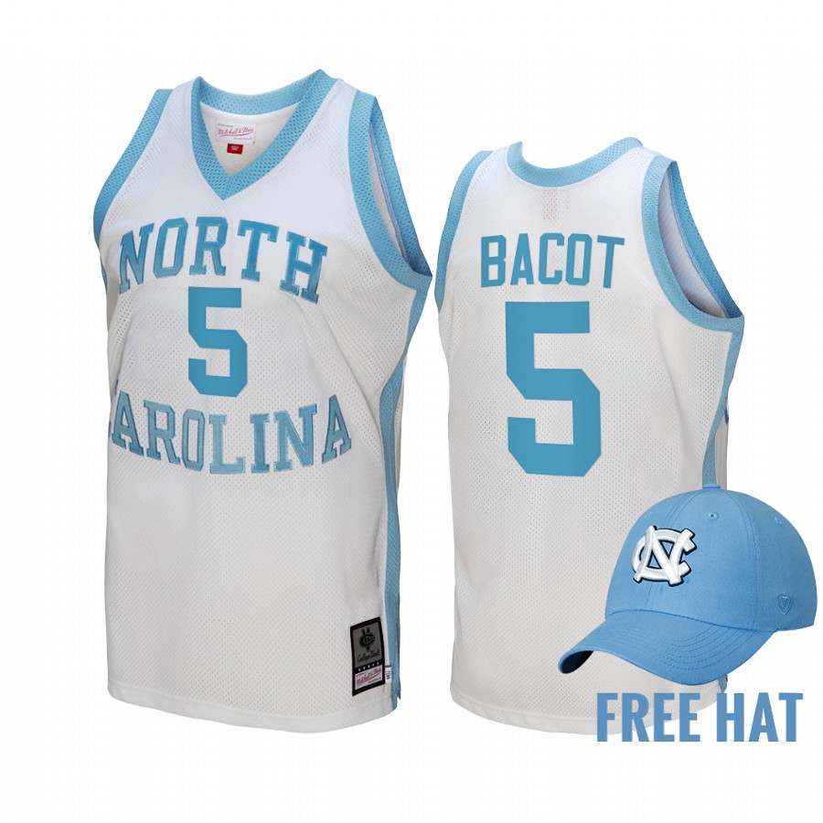 North Carolina Tar Heels Armando Bacot Hardwood Classics #5 White Jersey