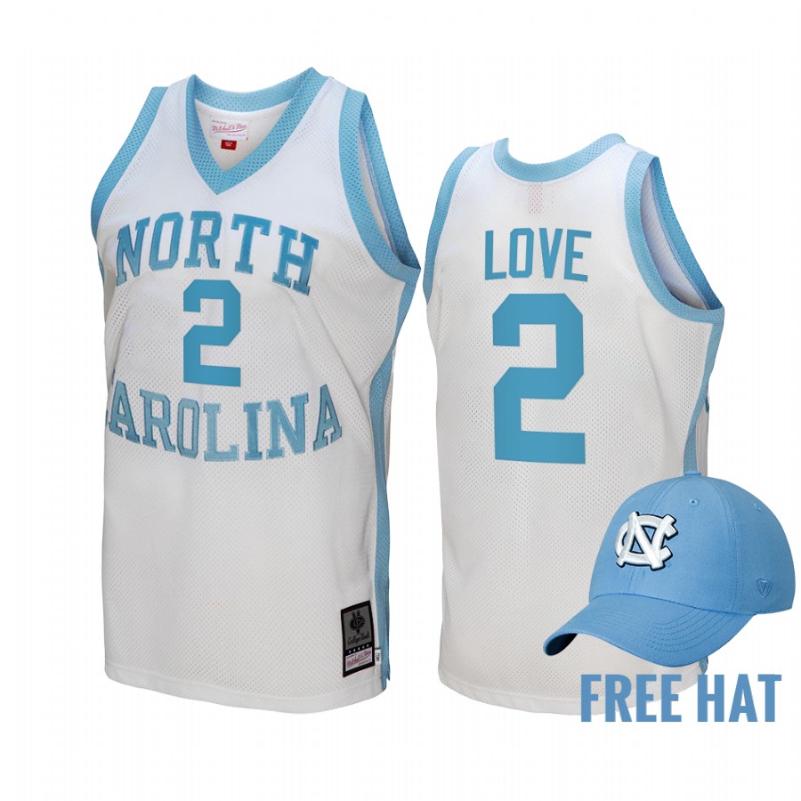 North Carolina Tar Heels Caleb Love Hardwood Classics #2 White Jersey