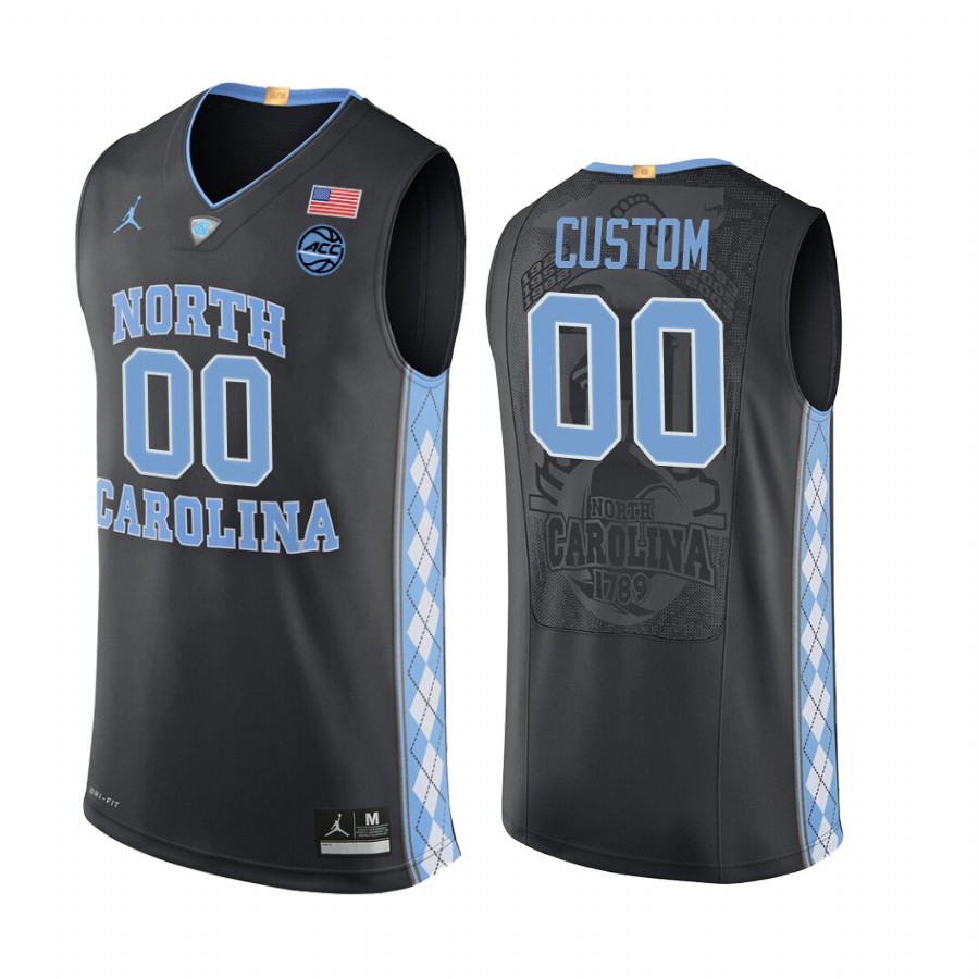 North Carolina Tar Heels Custom Black Jersey College