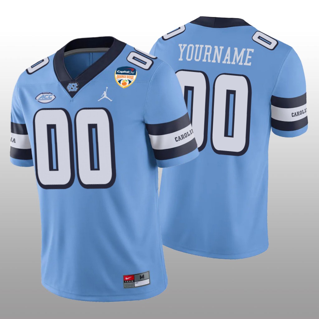 North Carolina Tar Heels Custom Carolina Blue Game Jersey 2021 Orange Bowl - Men's