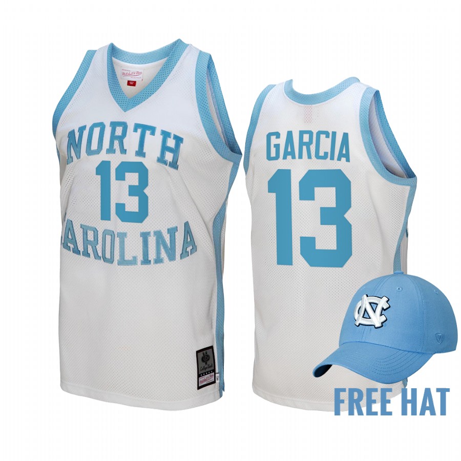 North Carolina Tar Heels Dawson Garcia Hardwood Classics #13 White Jersey