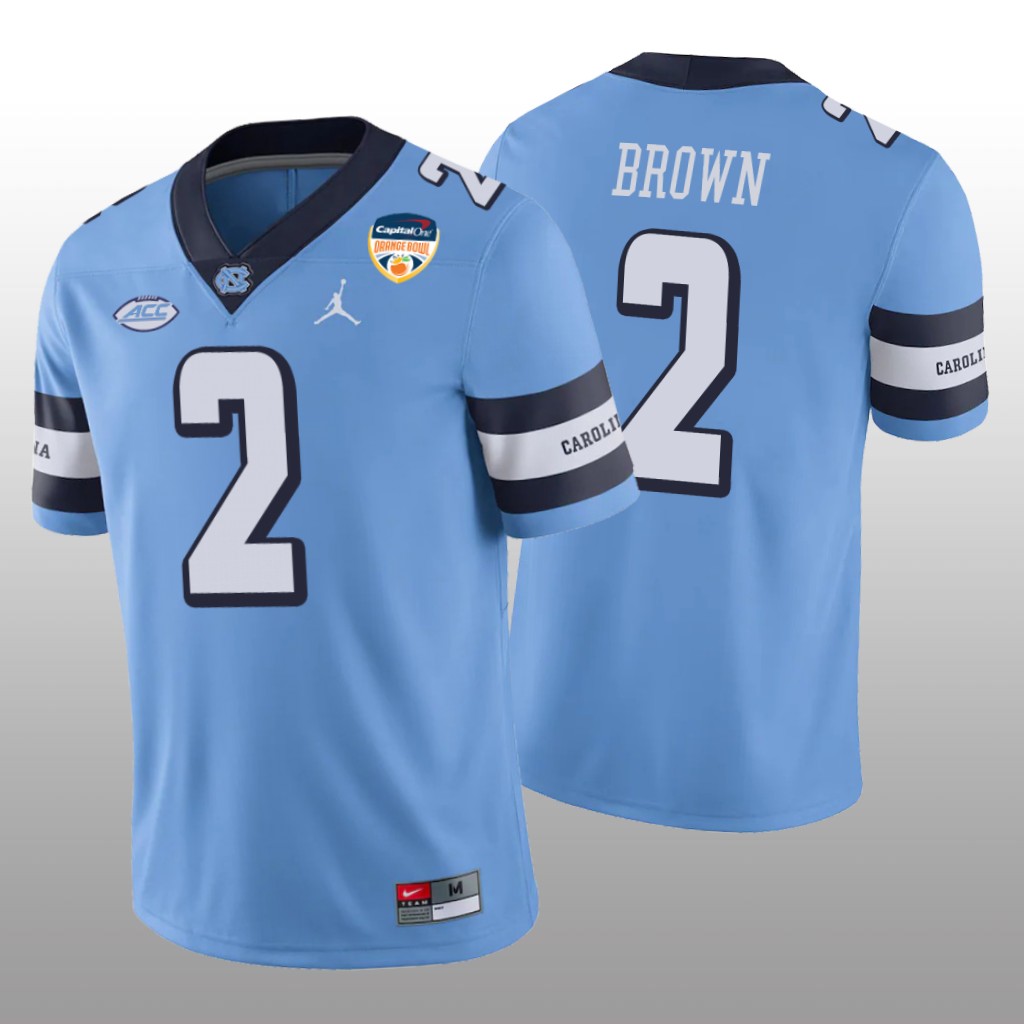 North Carolina Tar Heels Dyami Brown Carolina Blue Game Jersey 2021 Orange Bowl - Men's