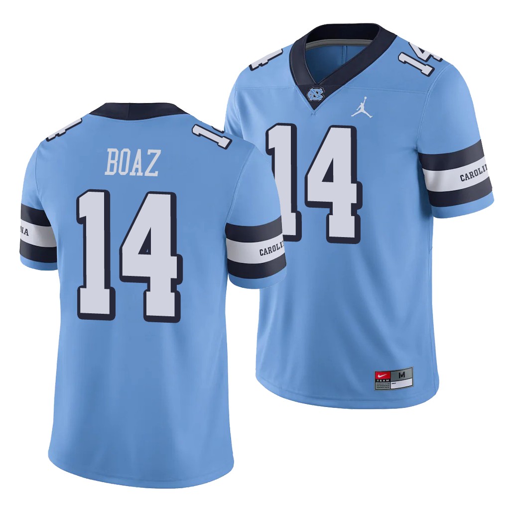 North Carolina Tar Heels Jefferson Boaz Carolina Blue College Men's Alternate Game Jersey