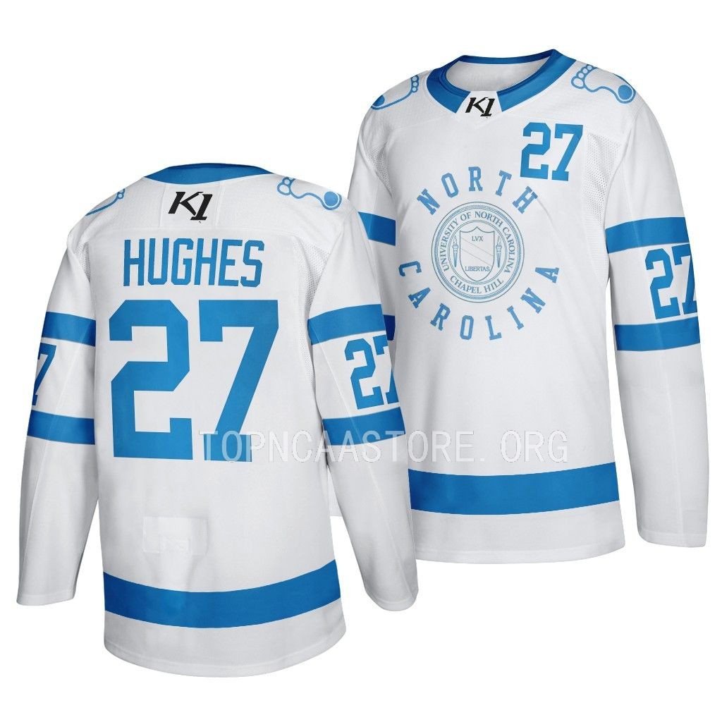 North Carolina Tar Heels Joel Hughes 2023 Frozen Finley White #27 Stadium Series Jersey