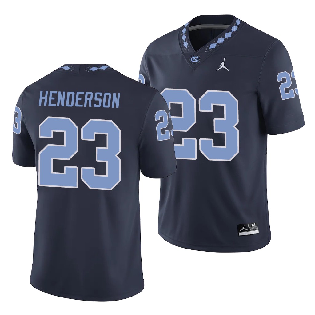 North Carolina Tar Heels Josh Henderson Navy College Men's Game Jersey