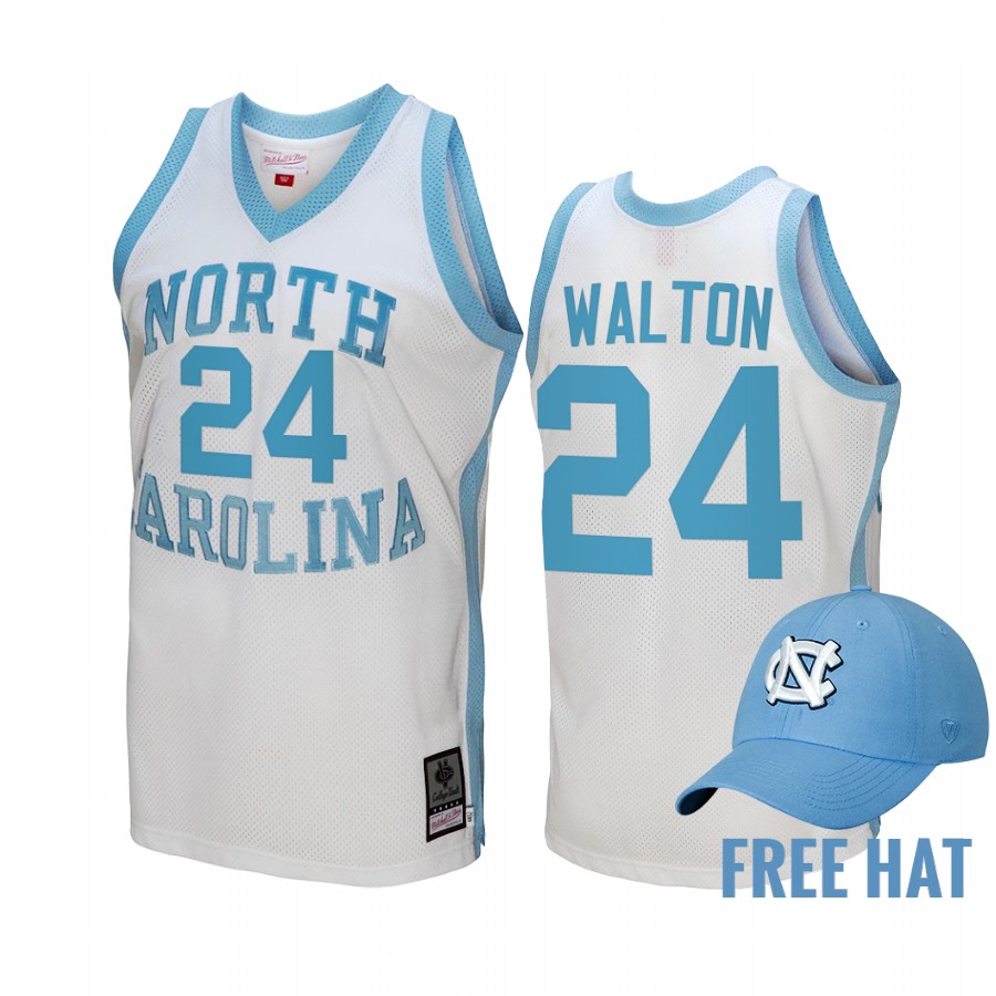 North Carolina Tar Heels Kerwin Walton Hardwood Classics #24 White Jersey