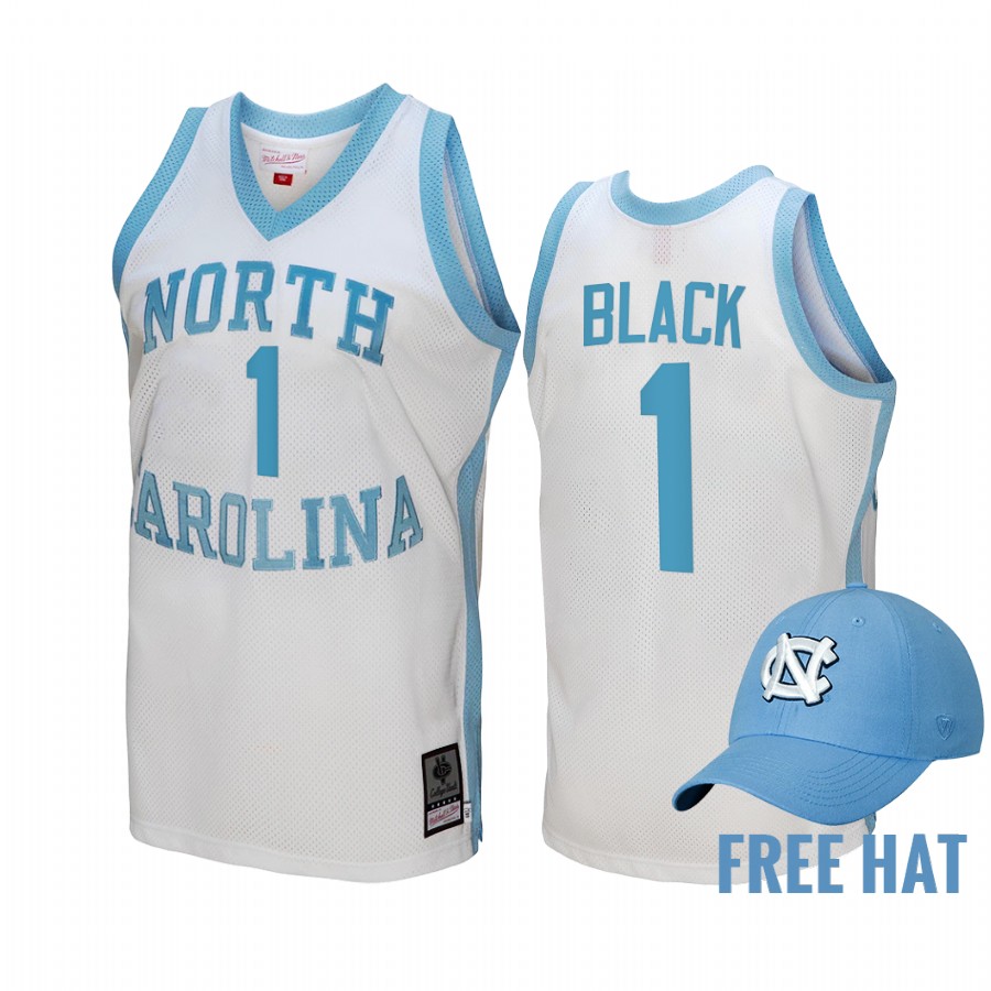 North Carolina Tar Heels Leaky Black Hardwood Classics #1 White Jersey