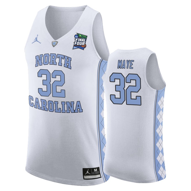 North Carolina Tar Heels Luke Maye #32 White 2019 Final-Four Jersey