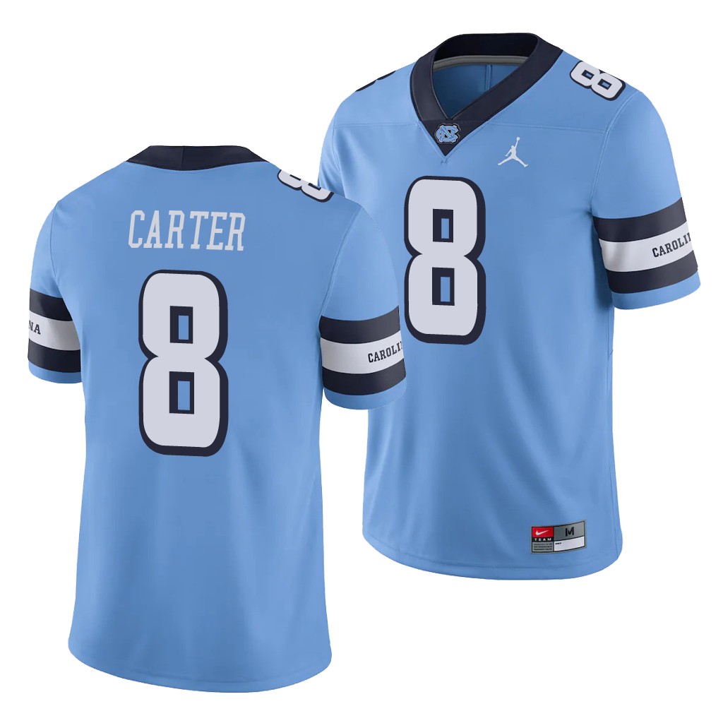 North Carolina Tar Heels Michael Carter Carolina Blue College Men's Alternate Game Jersey