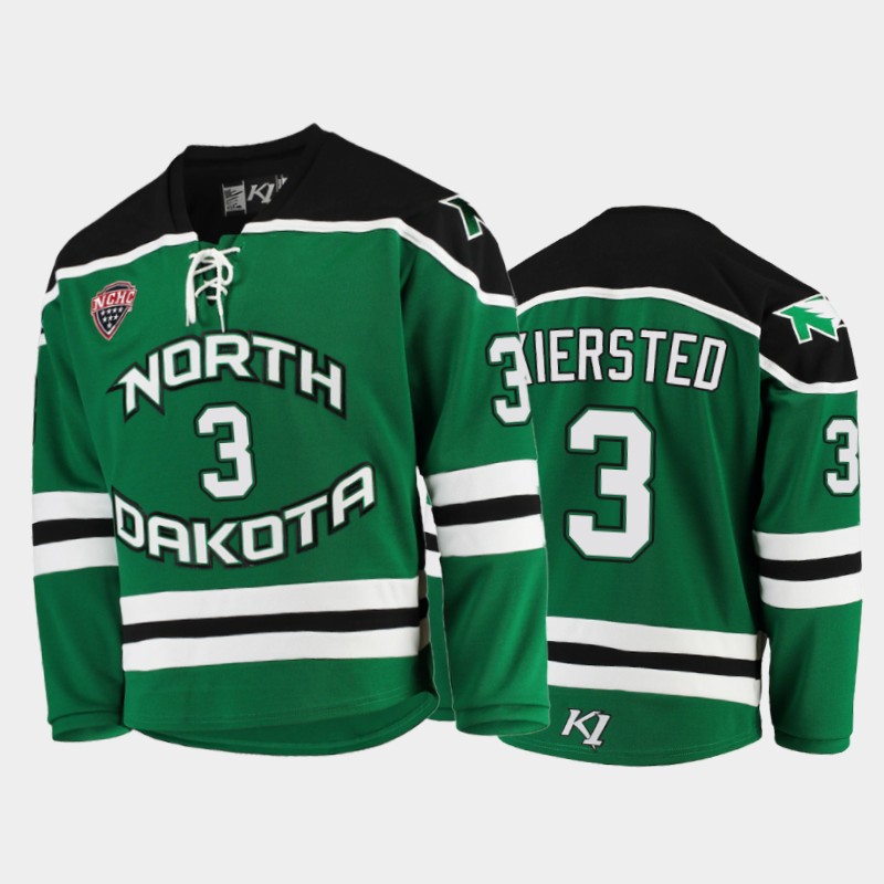 North Dakota Fighting Hawks Matt Kiersted #3 Green College Jersey