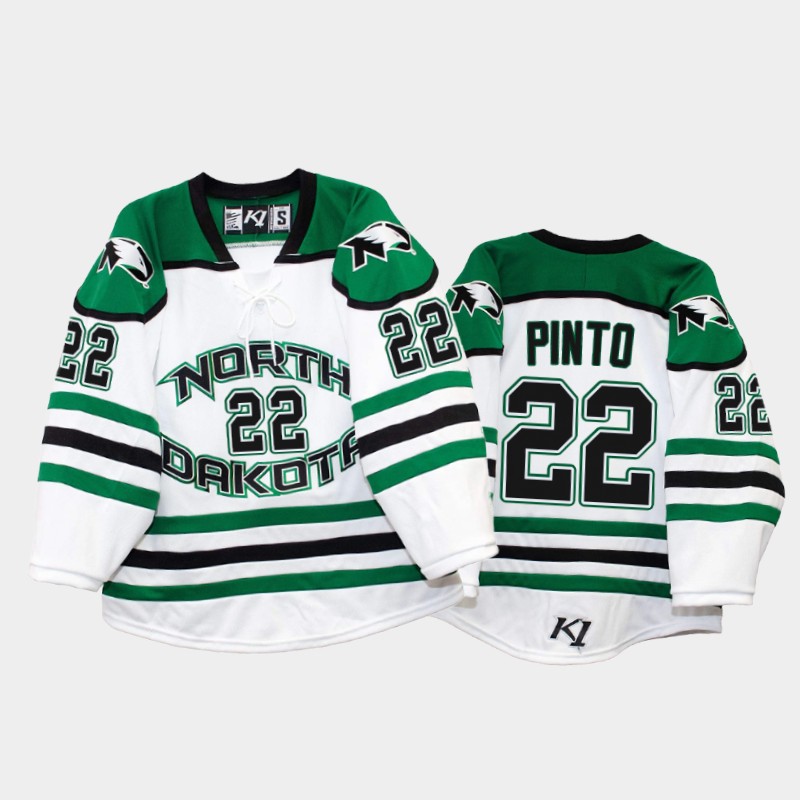 North Dakota Fighting Hawks Shane Pinto #22 Home White College Jersey