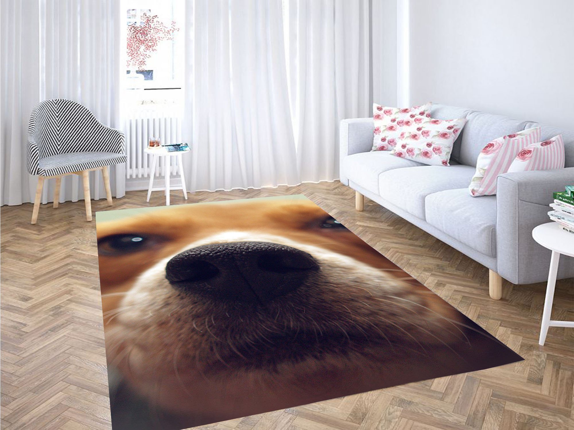Nose Dog Focus Carpet Rectangle Rug