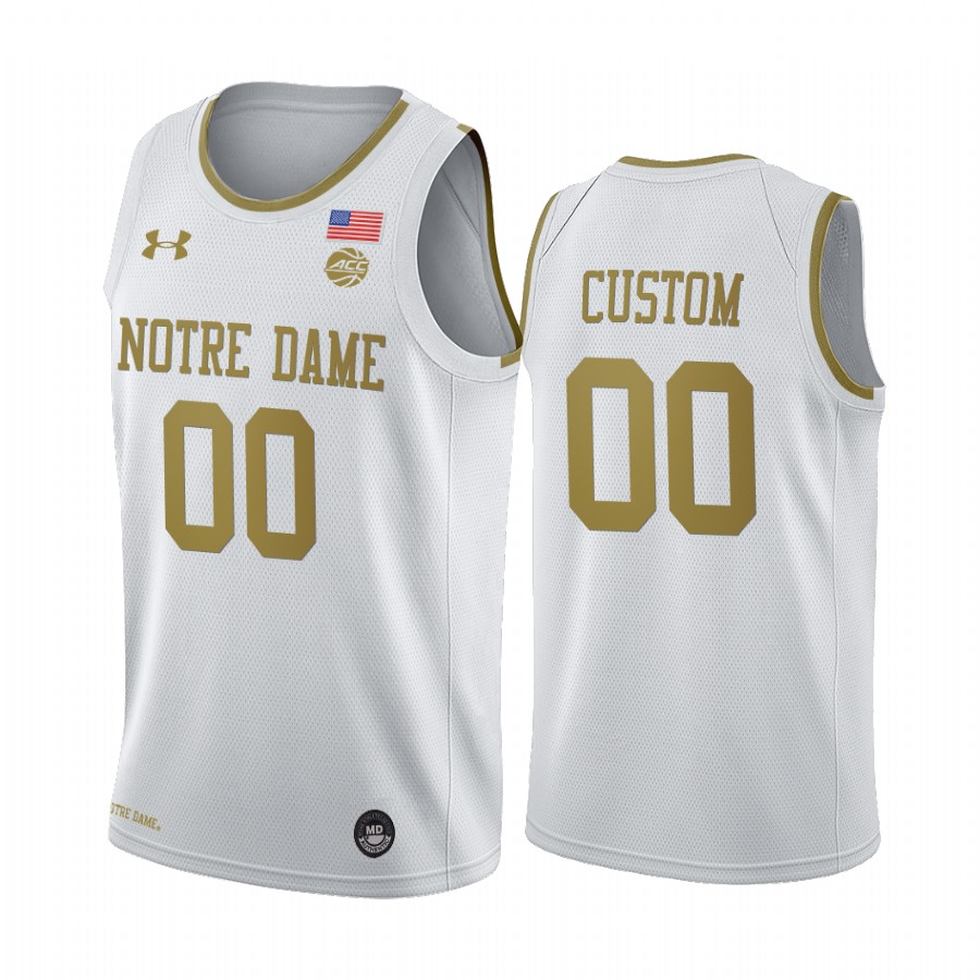 Notre Dame Fighting Irish Custom White Alternate Golden Dome Jersey College