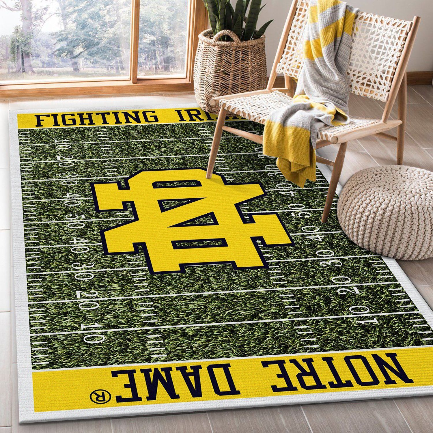 Notre Dame Fighting Irish NFL Rectangle Rug – Custom Size And Printing