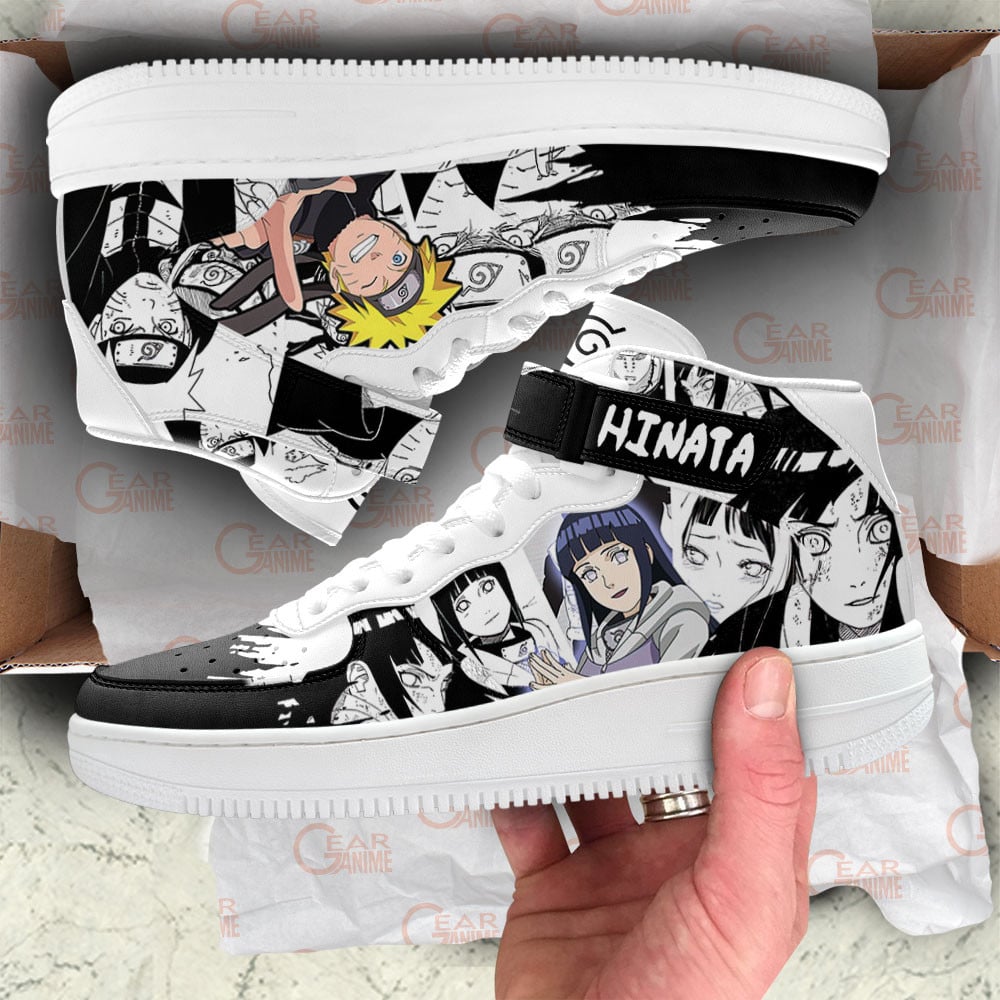 Nrt Uzumaki and Hinata Sneakers Air Mid Custom Anime Shoes Mix Manga
