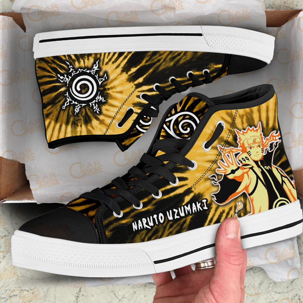 Nrt Uzumaki Bijuu High Top Shoes Custom Anime Sneakers Tie Dye Style