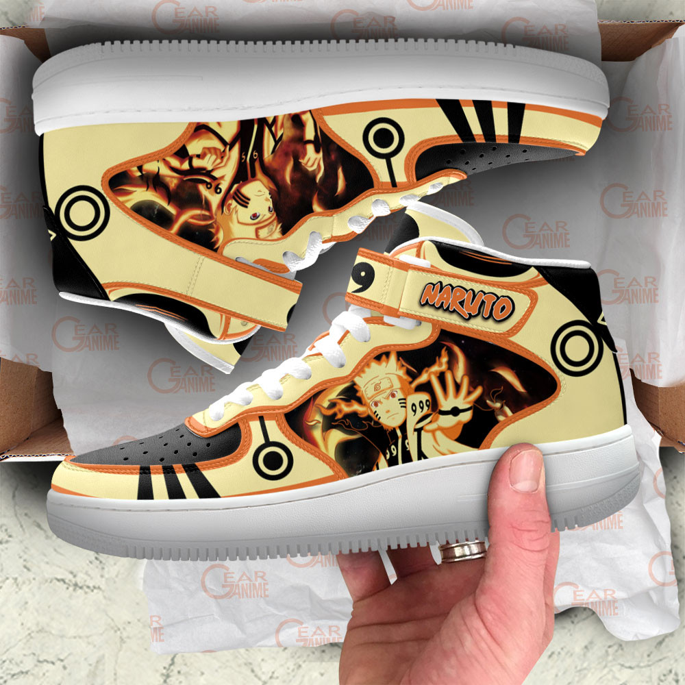 Nrt Uzumaki Bijuu Mode Sneakers Air Mid Custom Anime Shoes