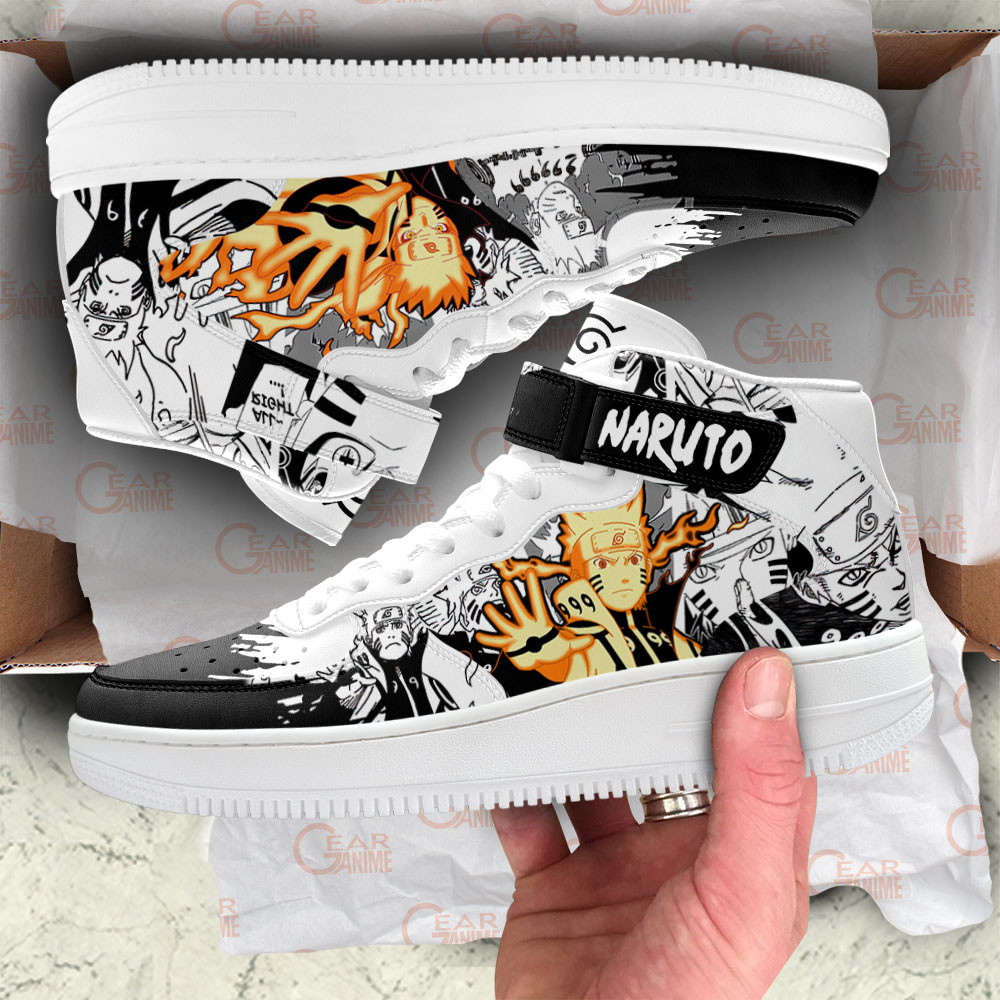 Nrt Uzumaki Bijuu Sneakers Air Mid Custom Anime Shoes Mix Manga