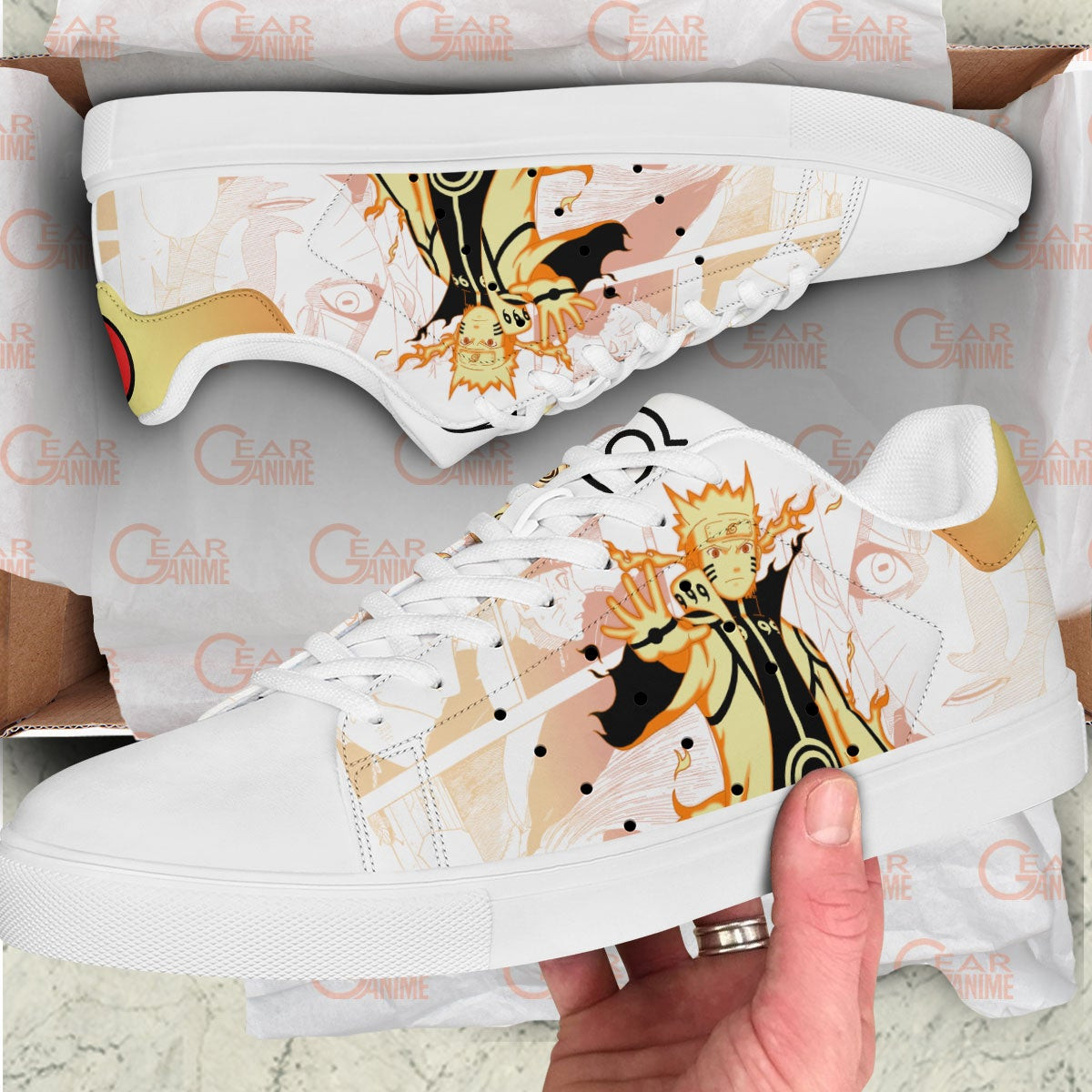 NRT Uzumaki Kurama Mode Skate Sneakers Custom NRT Anime Shoes