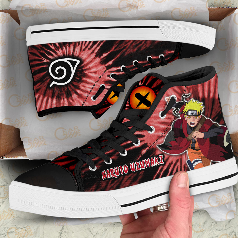 Nrt Uzumaki Sage High Top Shoes Custom Anime Sneakers Tie Dye Style