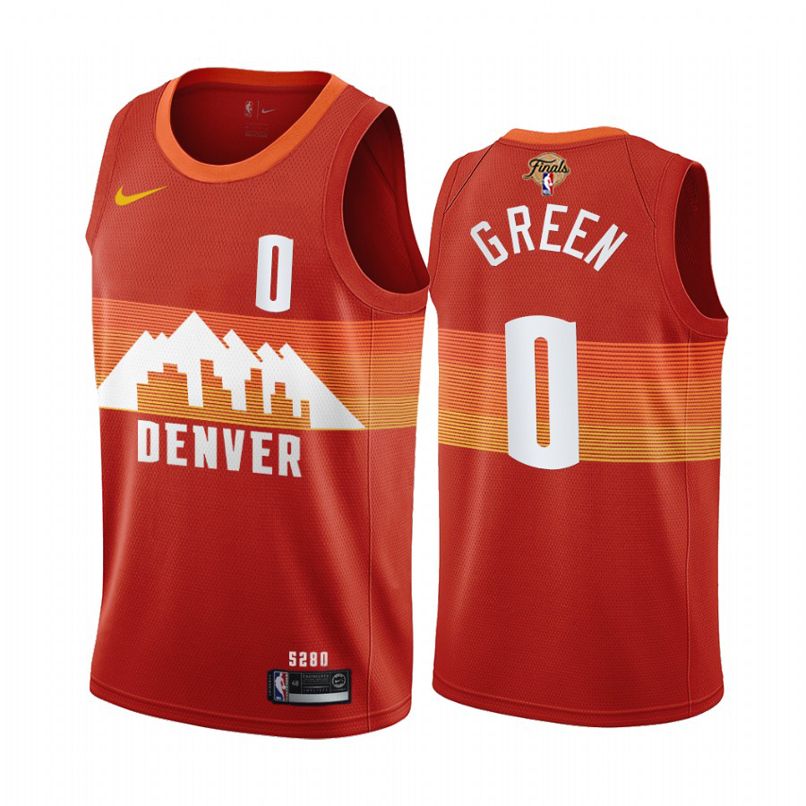 Nuggets #0 Christian Braun Red Swingman 2023 NBA Finals Patch City Edition Jersey