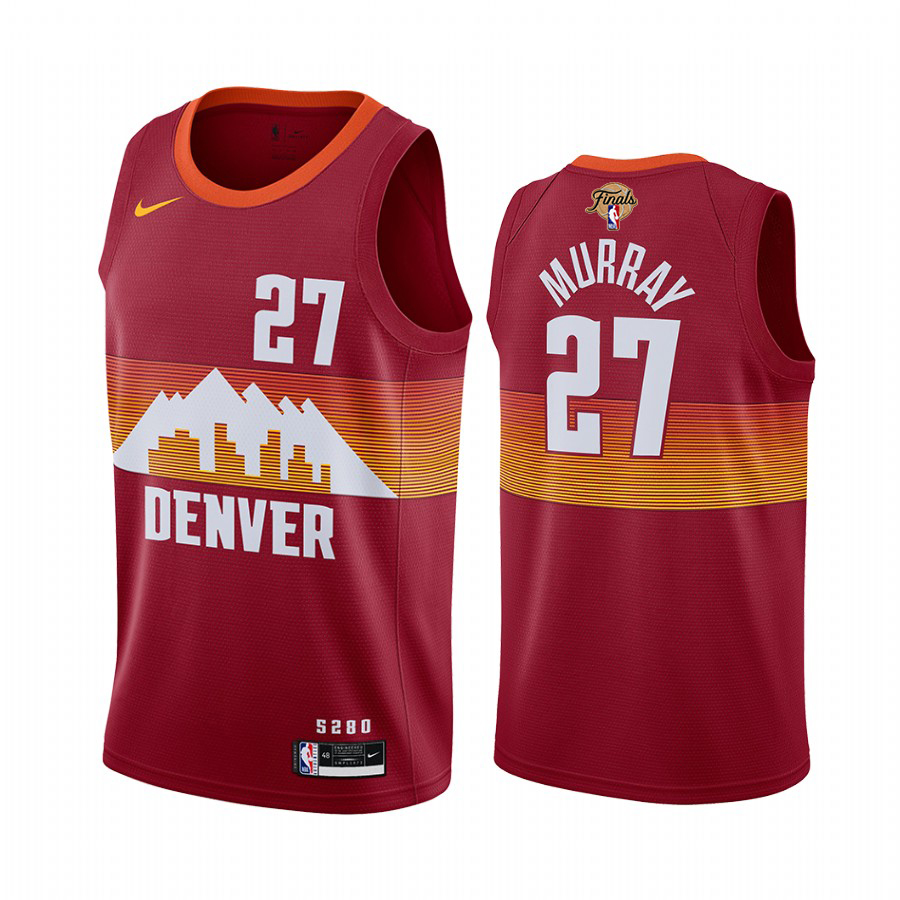 Nuggets #27 Jamal Murray Red Swingman 2023 NBA Finals Patch City Edition Jersey