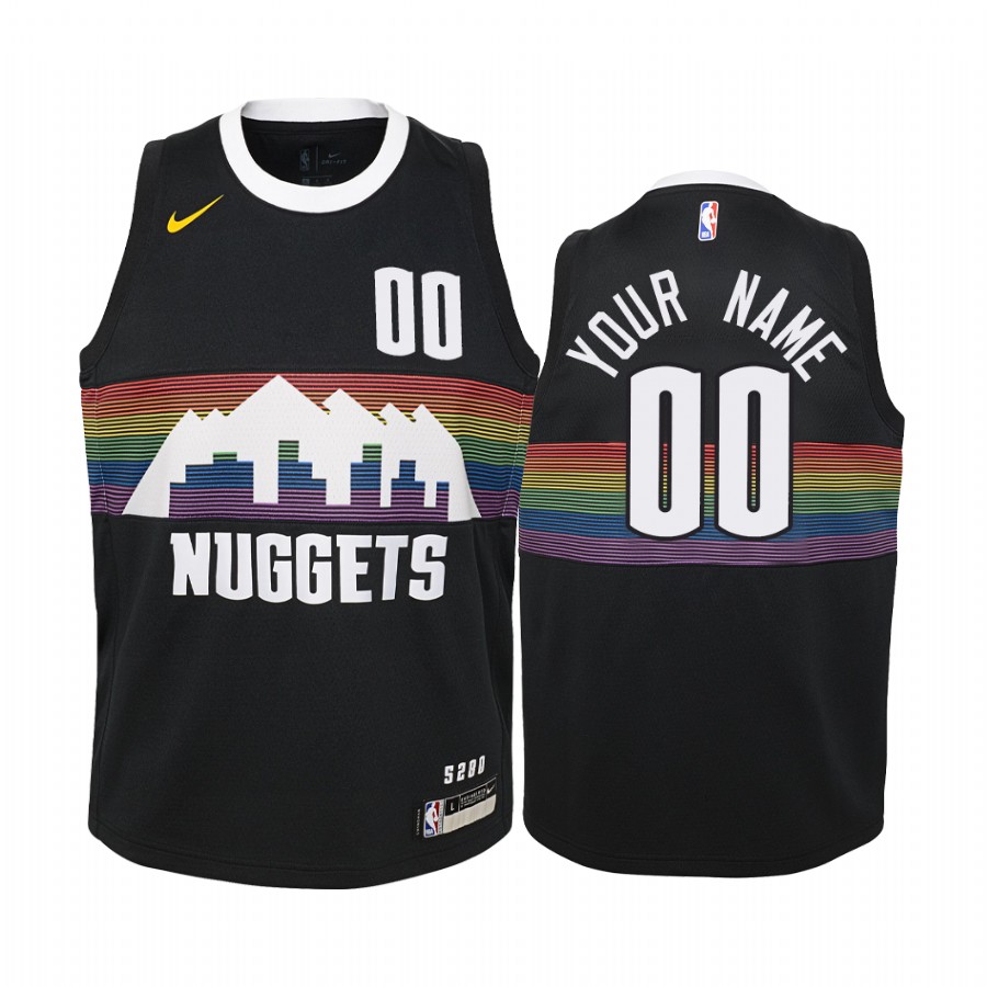 Nuggets Custom Youth Jersey City Black 2019-20