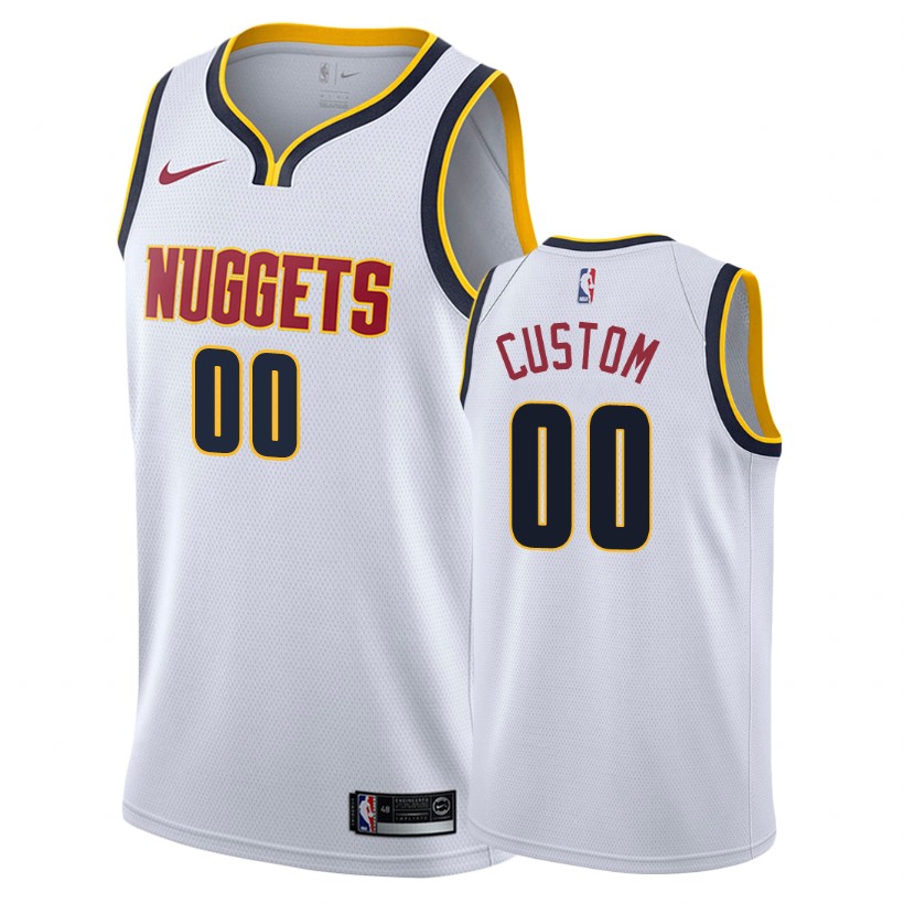 Nuggets Male Custom #00 2018-19 Association Wihte Jersey